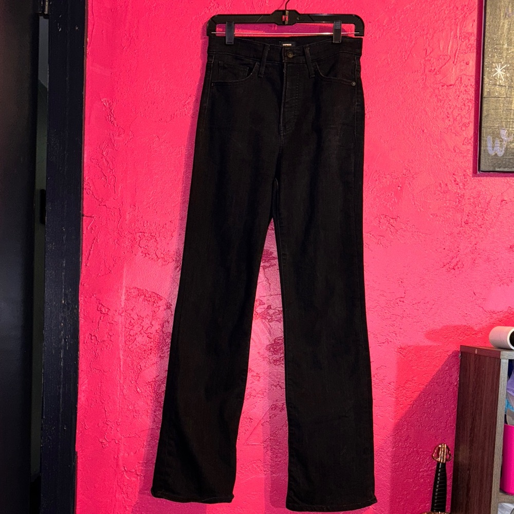 Express high rise Black boot cut Jeans. Sz 4.